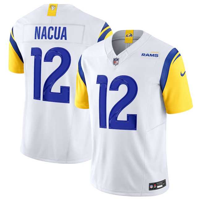 Women%27s Los Angeles Rams #12 Puka Nacua White 2024 F.U.S.E. Vapor Untouchable Stitched Jersey Dzhi->los angeles rams->NFL Jersey